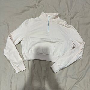 SHEIN Light Pink Zip-Up Crop Top